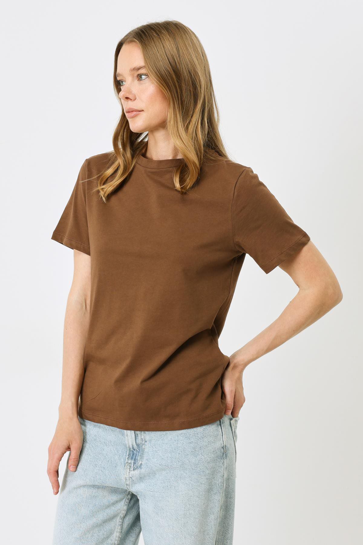 Kurzarm Basic T-Shirt mit Fahrradausschnitt - 2er Pack