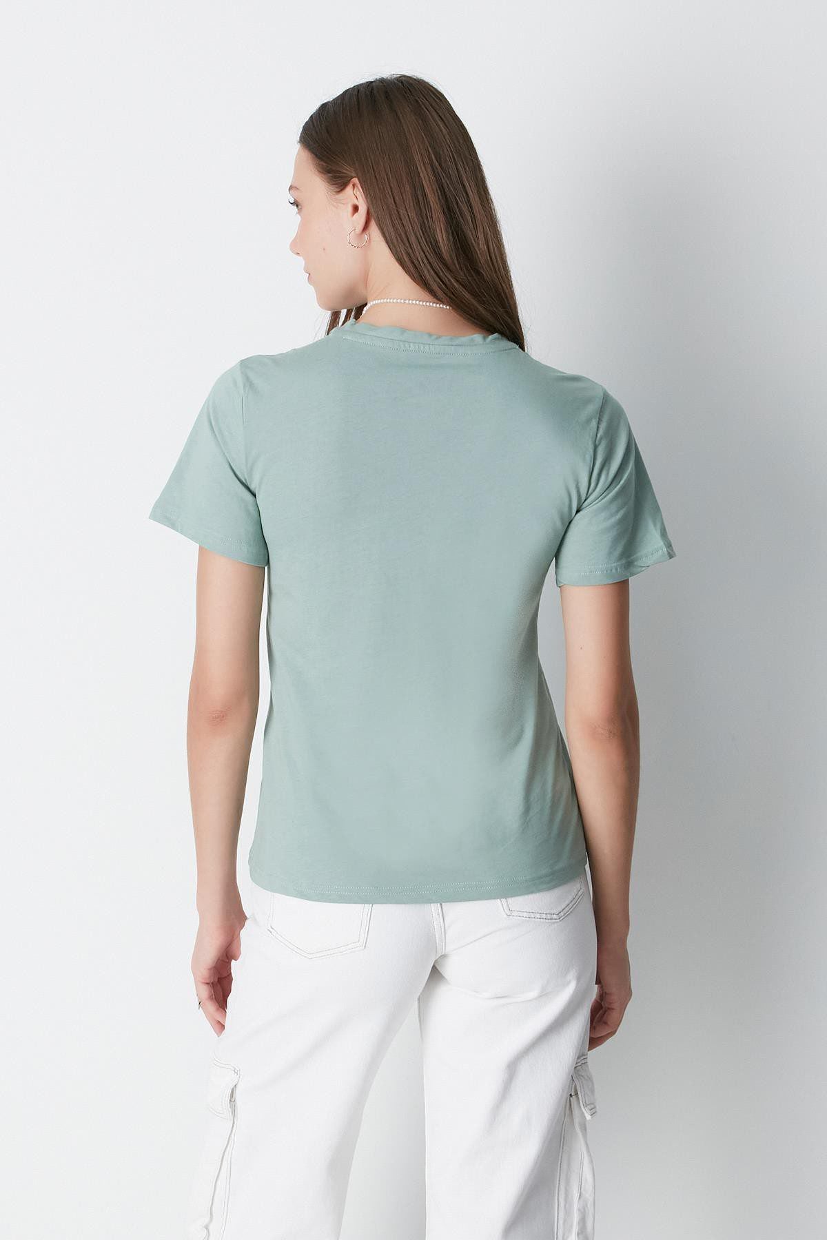Kurzarm Basic T-Shirt mit Fahrradausschnitt - 2er Pack