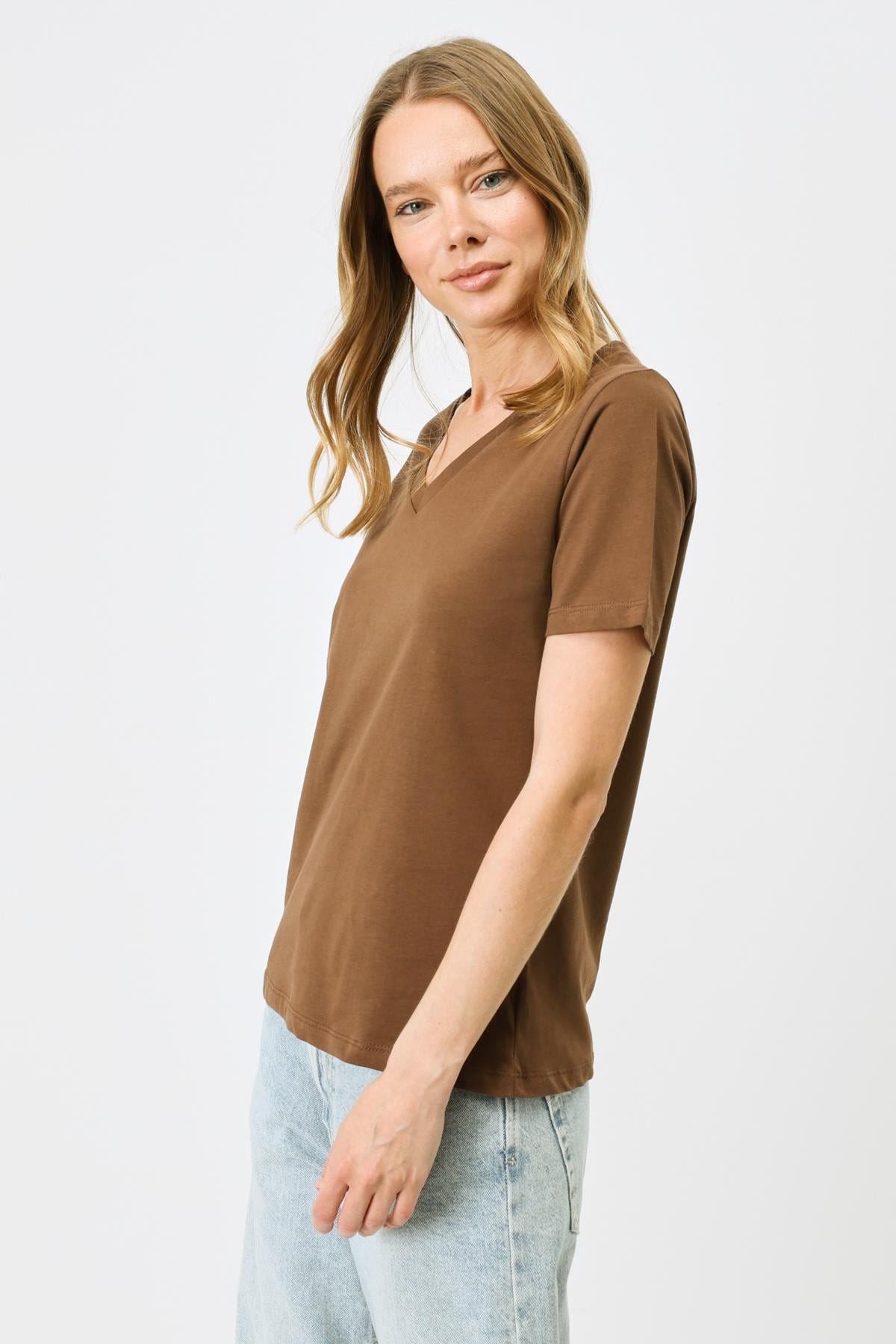 V-Ausschnitt Kurzarm 2er-Pack Basic T-Shirt