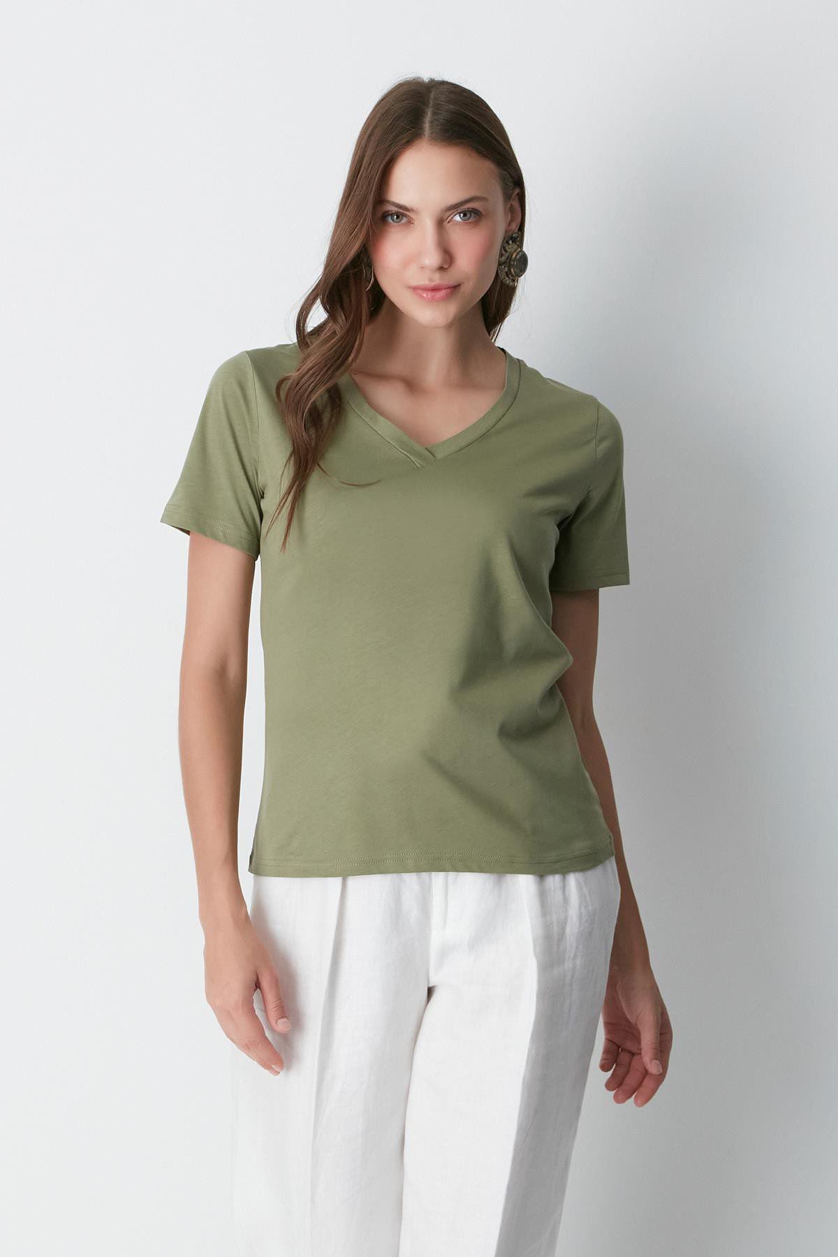 V-Ausschnitt Kurzarm 2er-Pack Basic T-Shirt