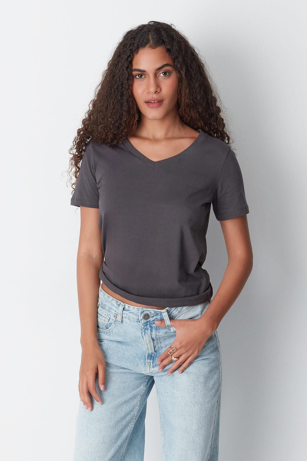 V-Ausschnitt Kurzarm 2er-Pack Basic T-Shirt