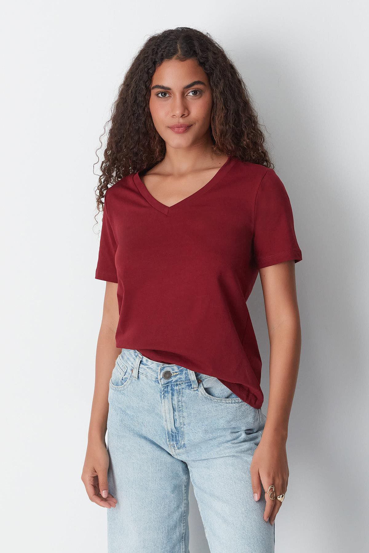 V-Ausschnitt Kurzarm 2er-Pack Basic T-Shirt