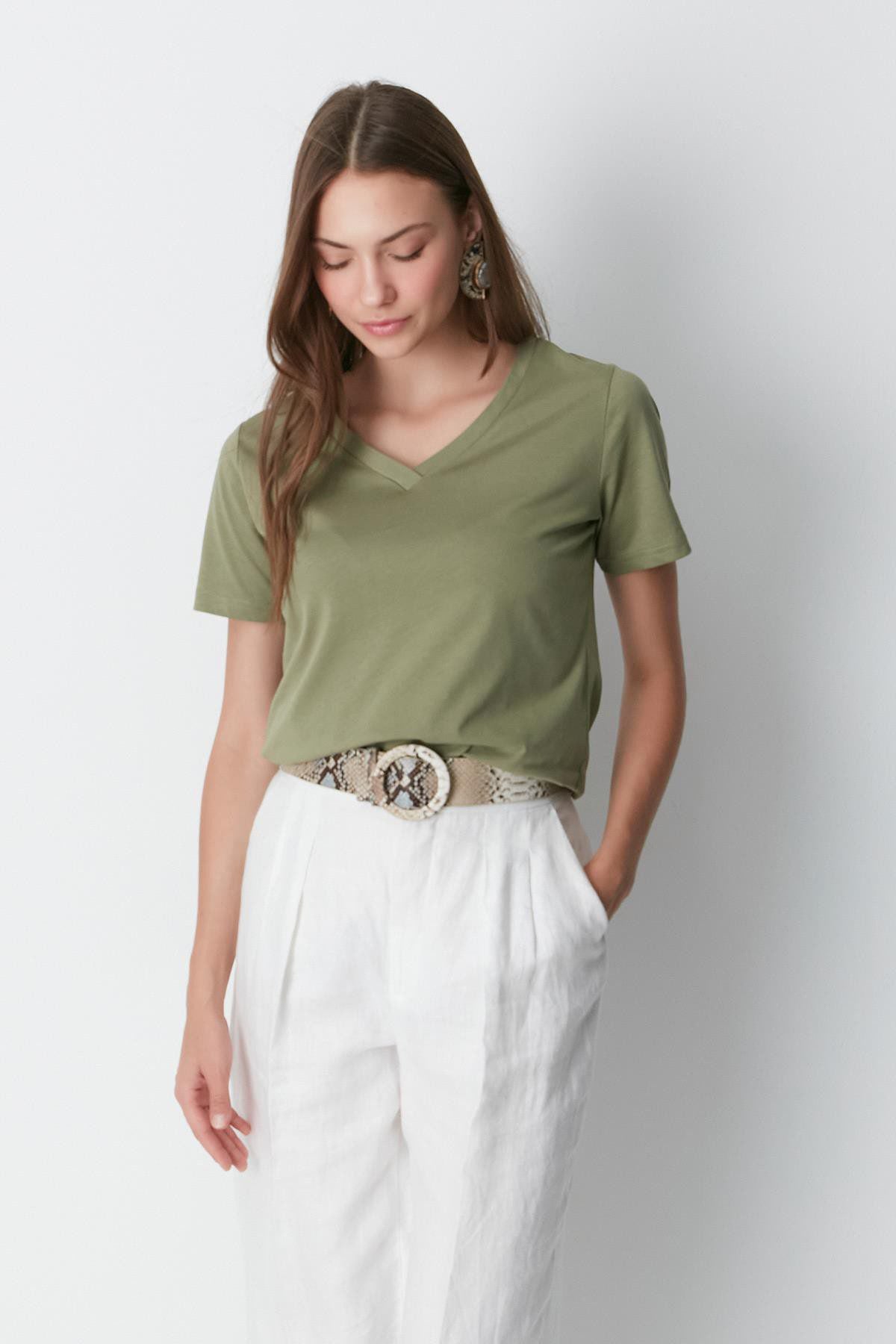 V-Ausschnitt Kurzarm 2er-Pack Basic T-Shirt