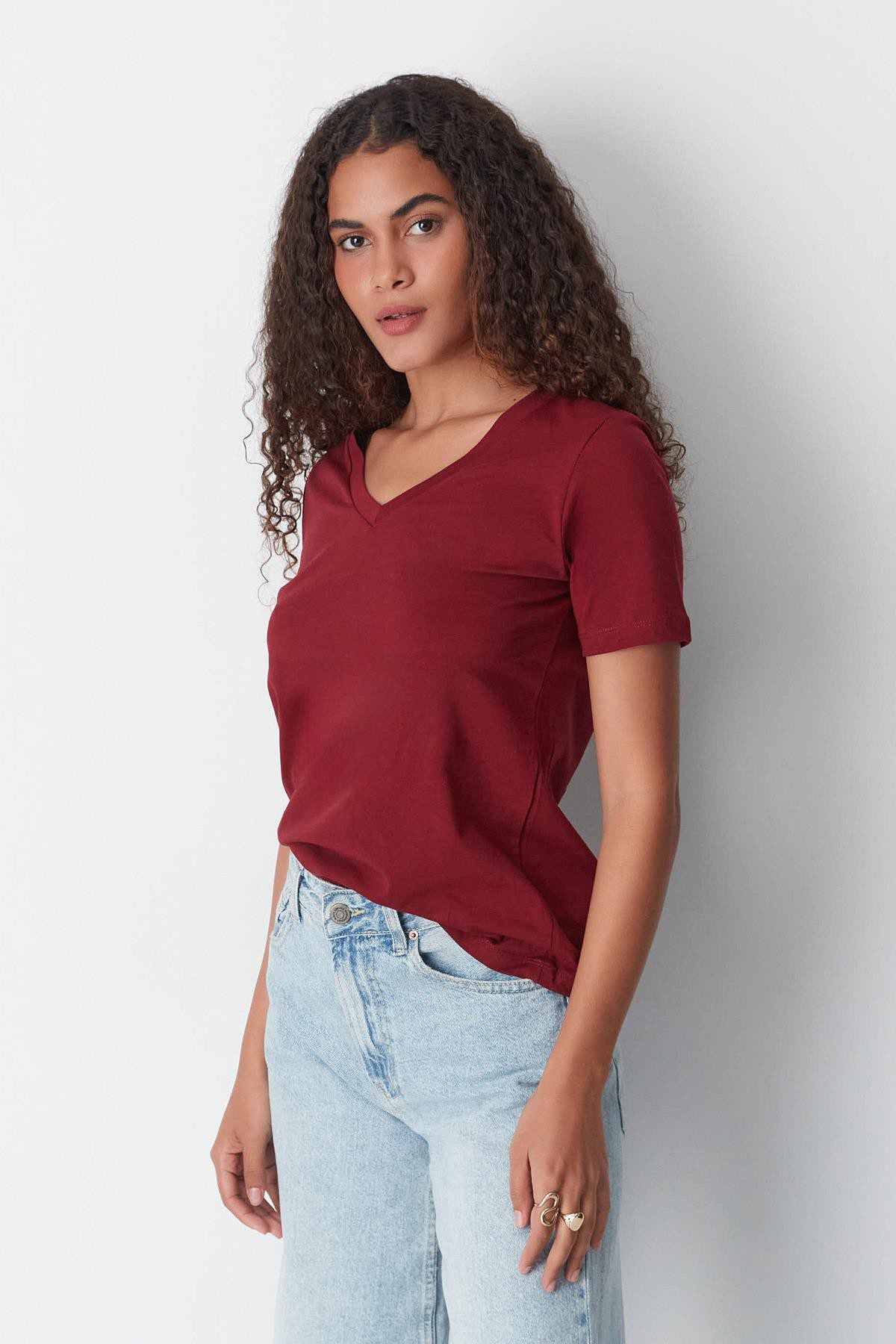 V-Ausschnitt Kurzarm 2er-Pack Basic T-Shirt