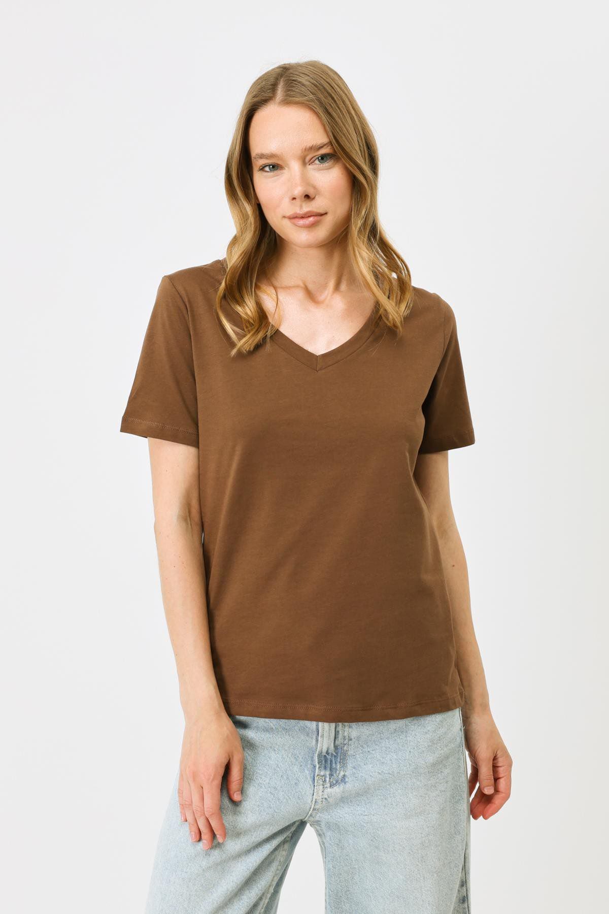 V-Ausschnitt Kurzarm 2er-Pack Basic T-Shirt