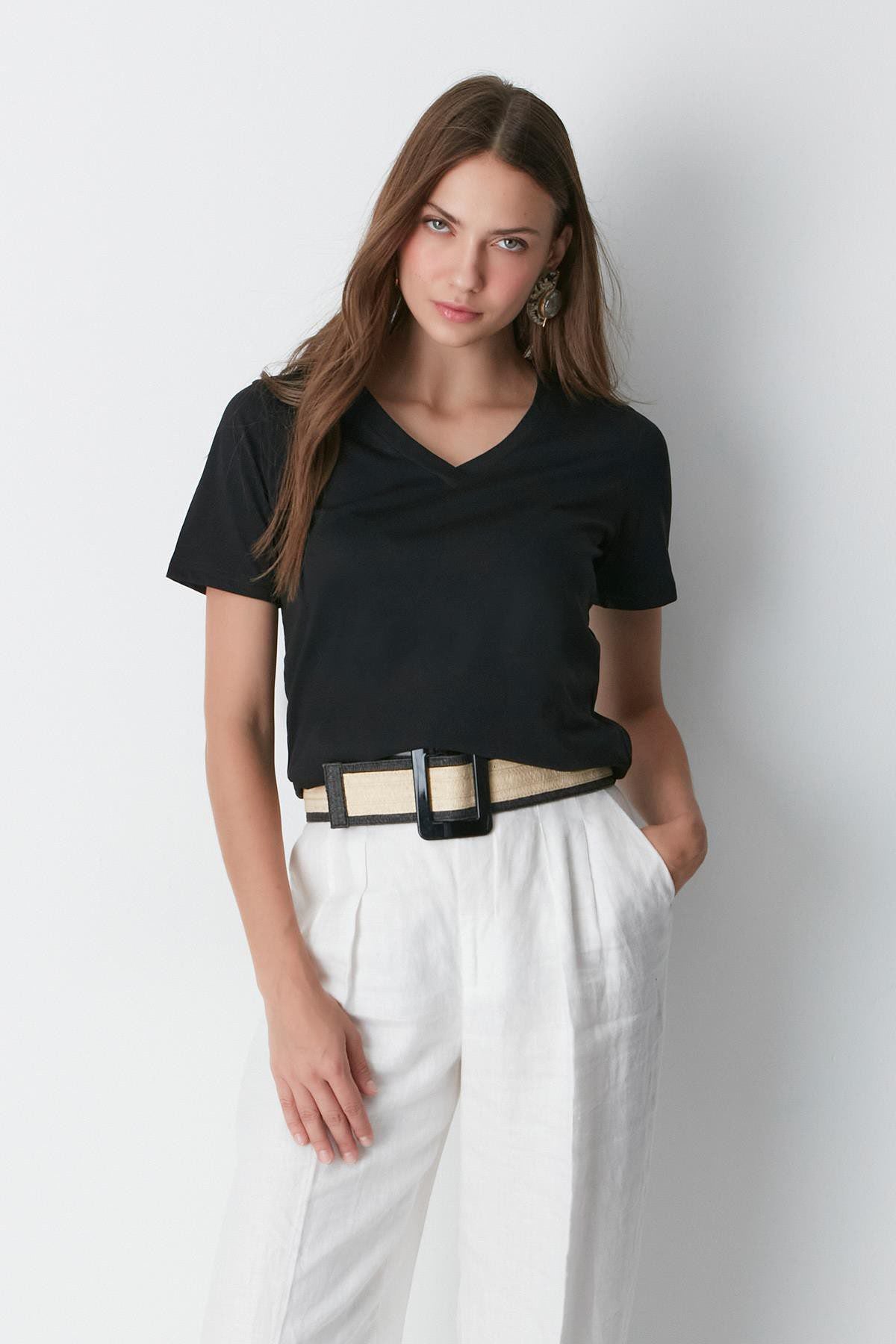 V-Ausschnitt Kurzarm 2er-Pack Basic T-Shirt