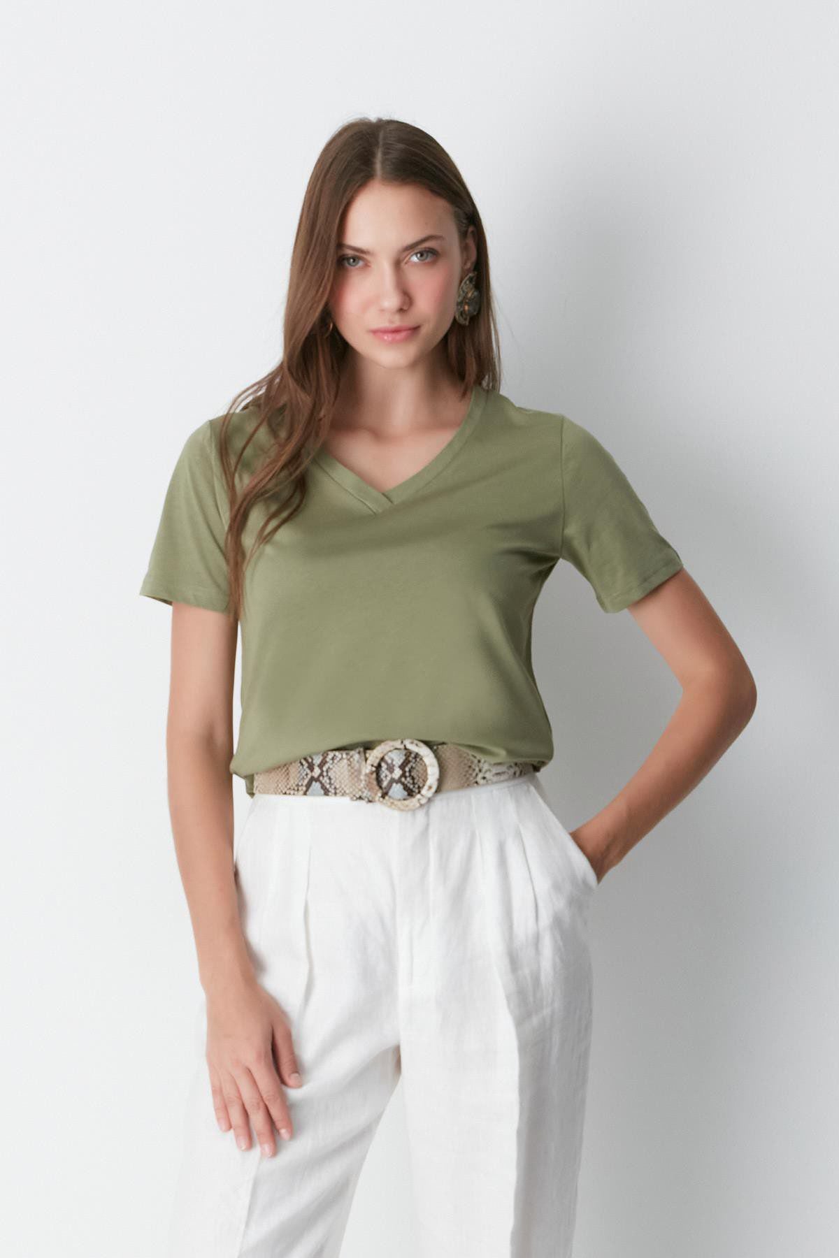 V-Ausschnitt Kurzarm 2er-Pack Basic T-Shirt