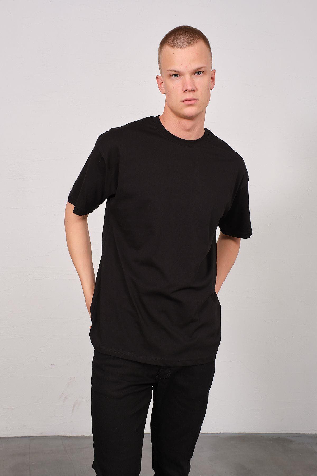 Herren Basic T-Shirt mit Fahrrad-Ausschnitt - 2er Pack