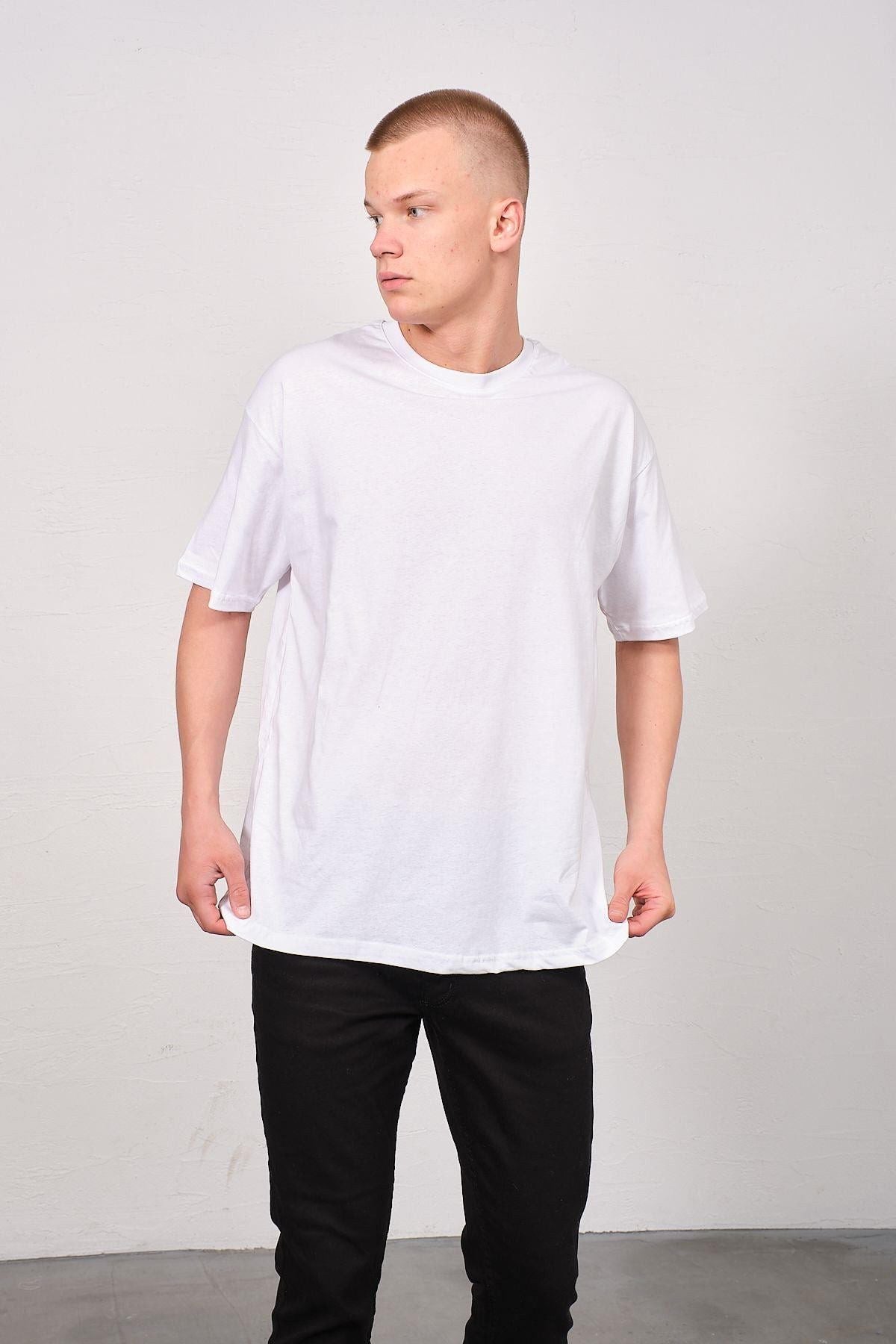Herren Basic T-Shirt mit Fahrrad-Ausschnitt - 2er Pack