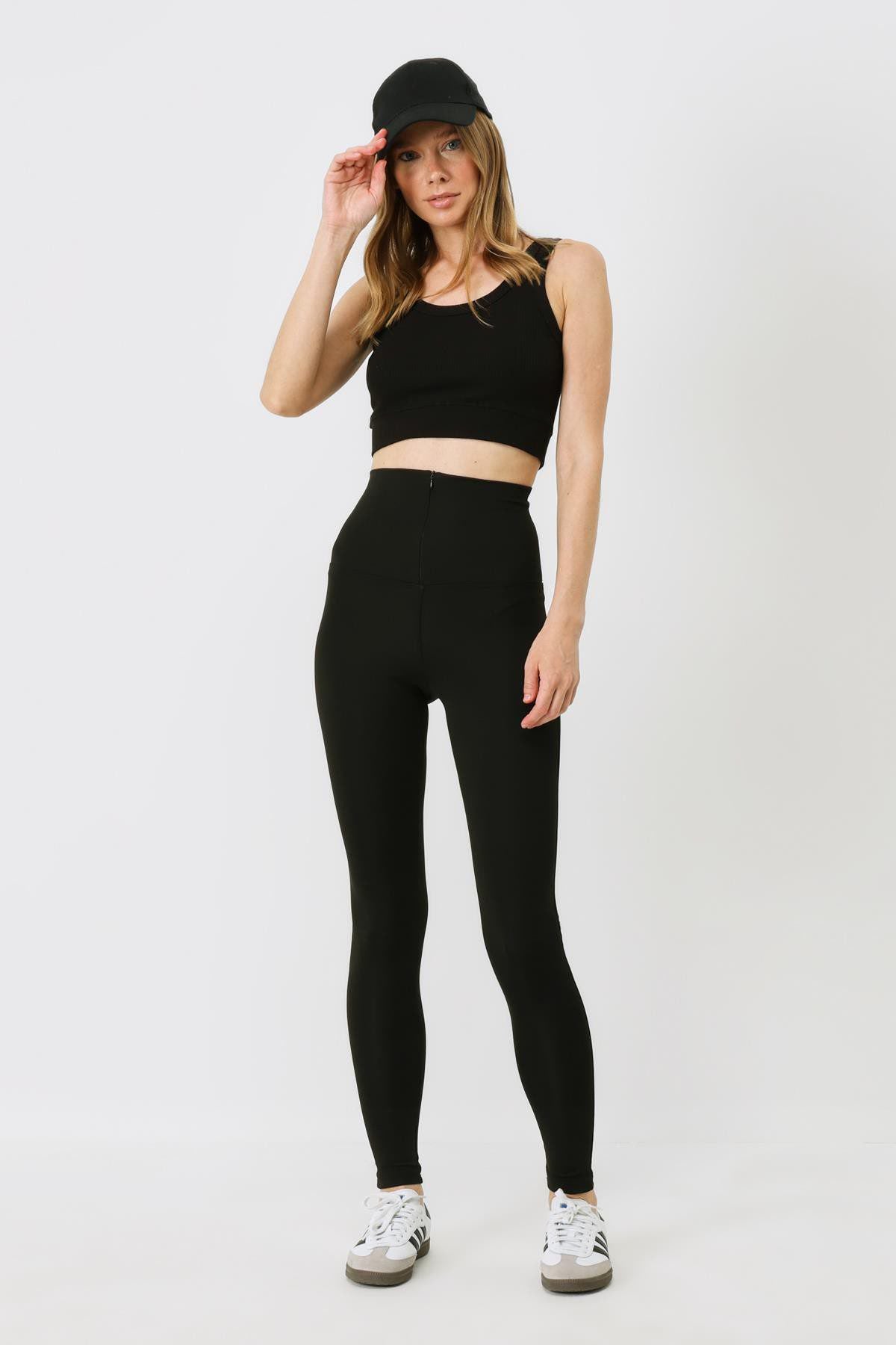Zip Hohe Taille Lange Sport Leggings