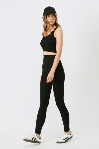 Zip Hohe Taille Lange Sport Leggings