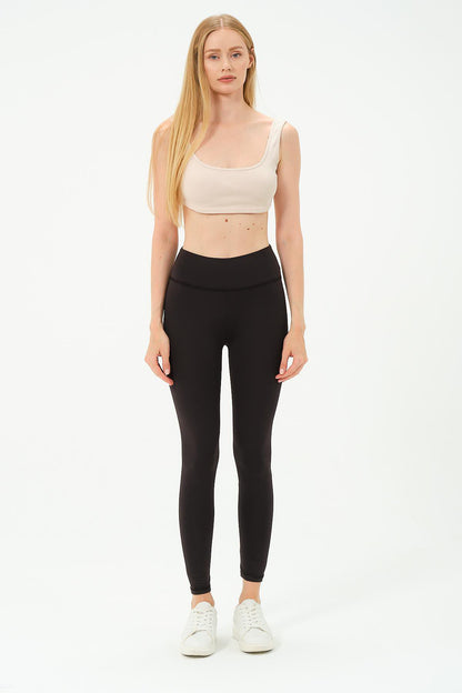 Hochtaillierte Stretch-Strickleggings mit innerem Shapewear