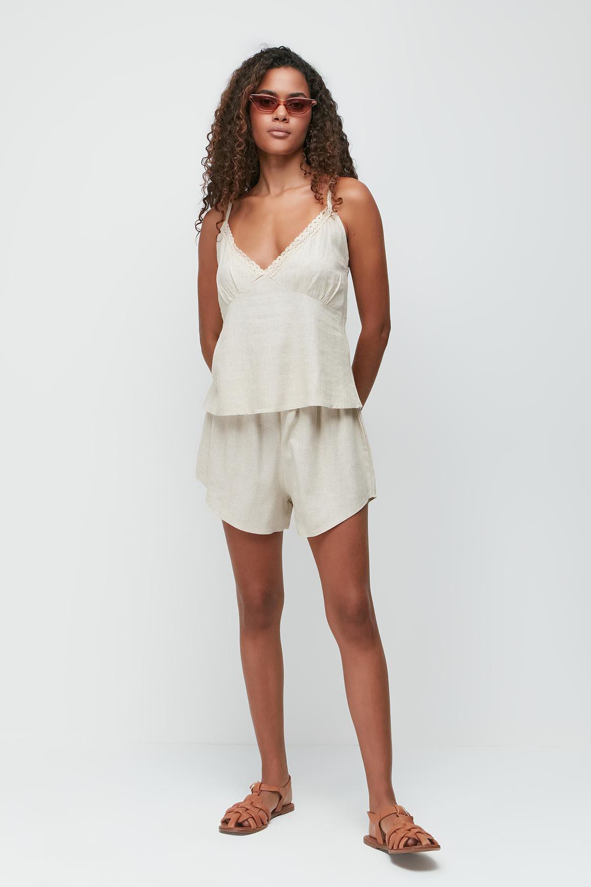 Schickes Spitzen Tank & Shorts Set