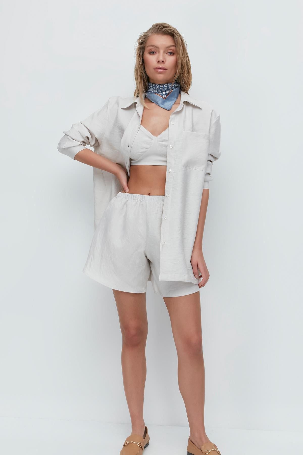 Langarmshirt Kurze Hose 3-teiliges Set