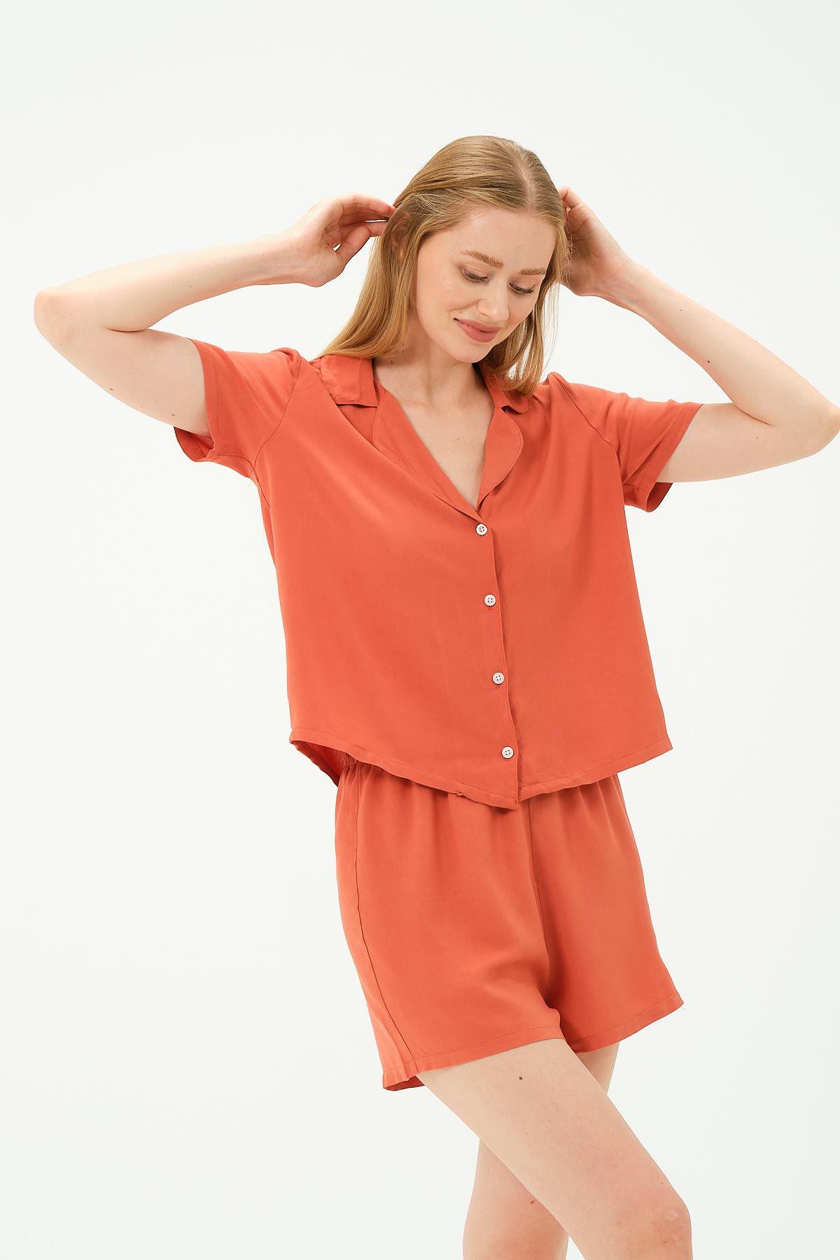 Viskon Hemd Shorts Set