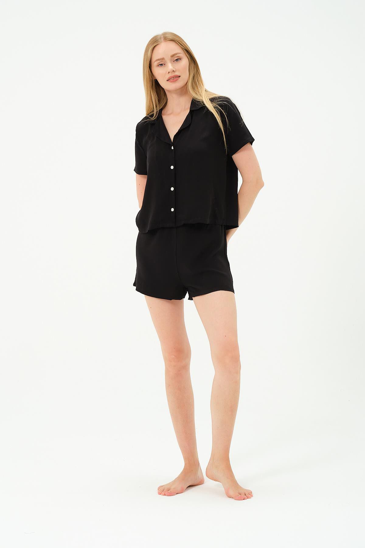 Viskon Hemd Shorts Set