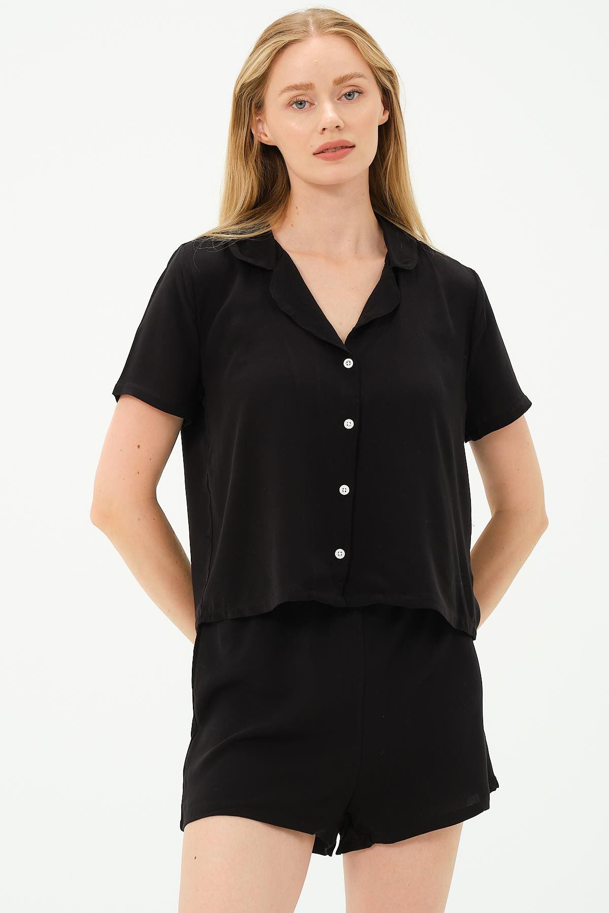 Viskon Hemd Shorts Set