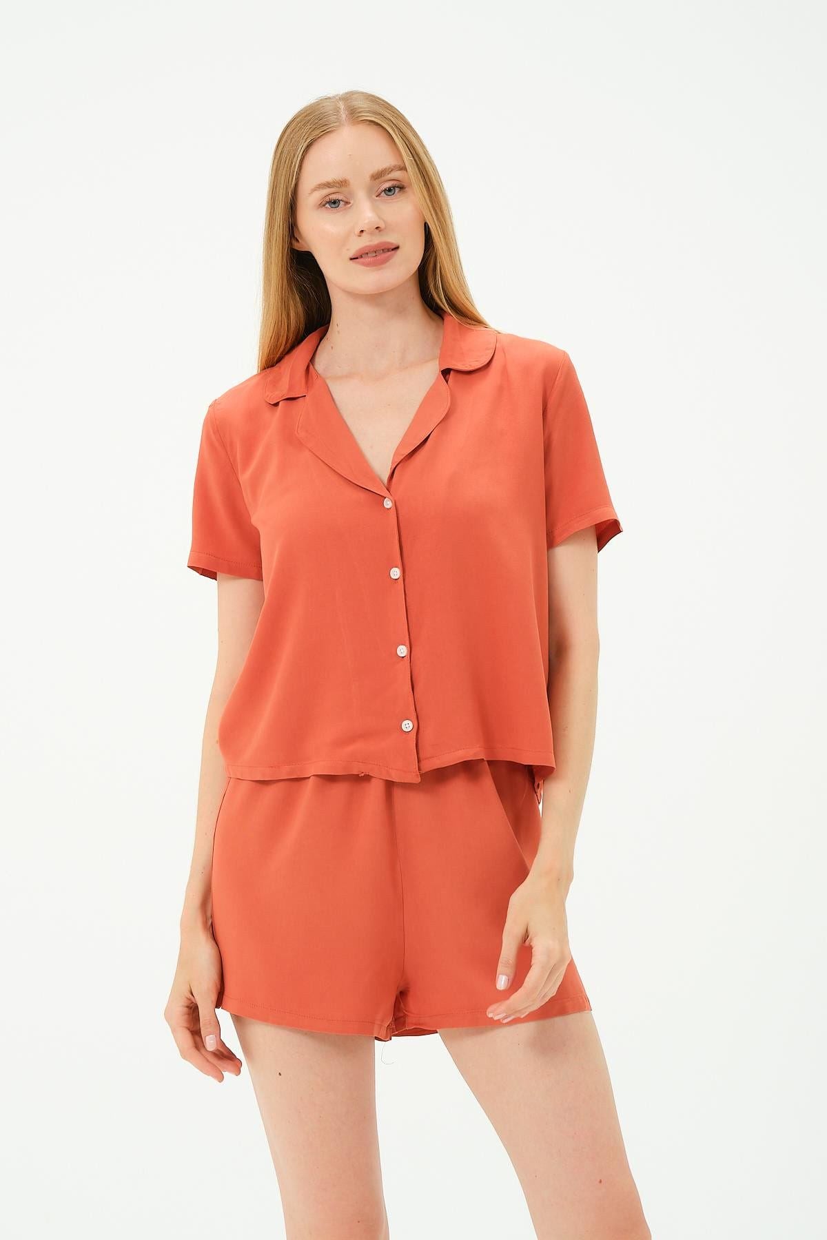 Viskon Hemd Shorts Set