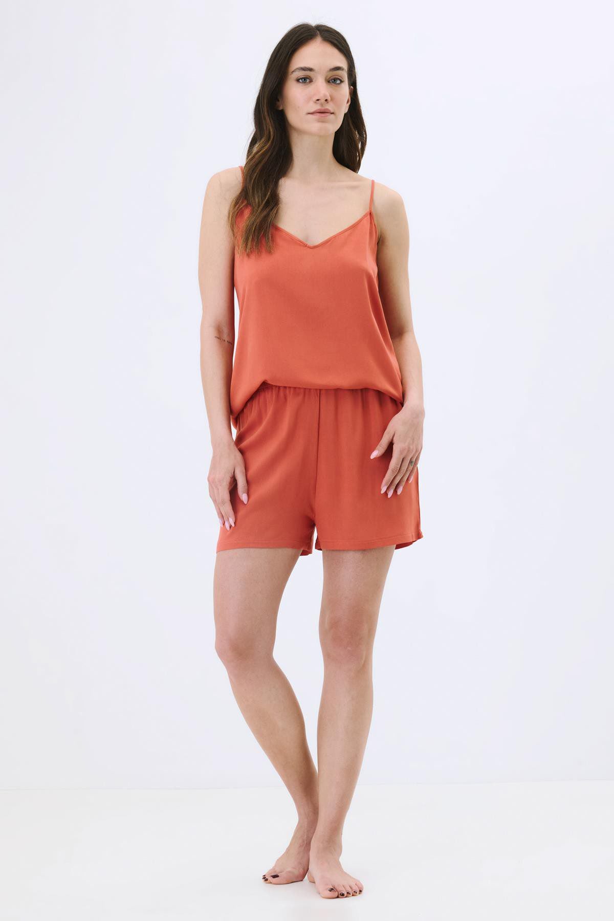Viskose Pyjama-Set mit Shorts