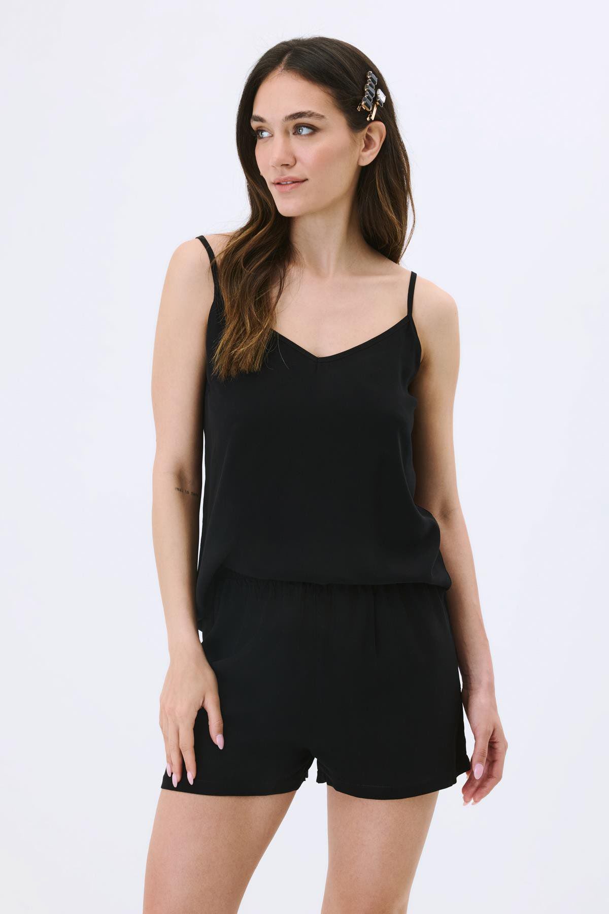 Viskose Pyjama-Set mit Shorts