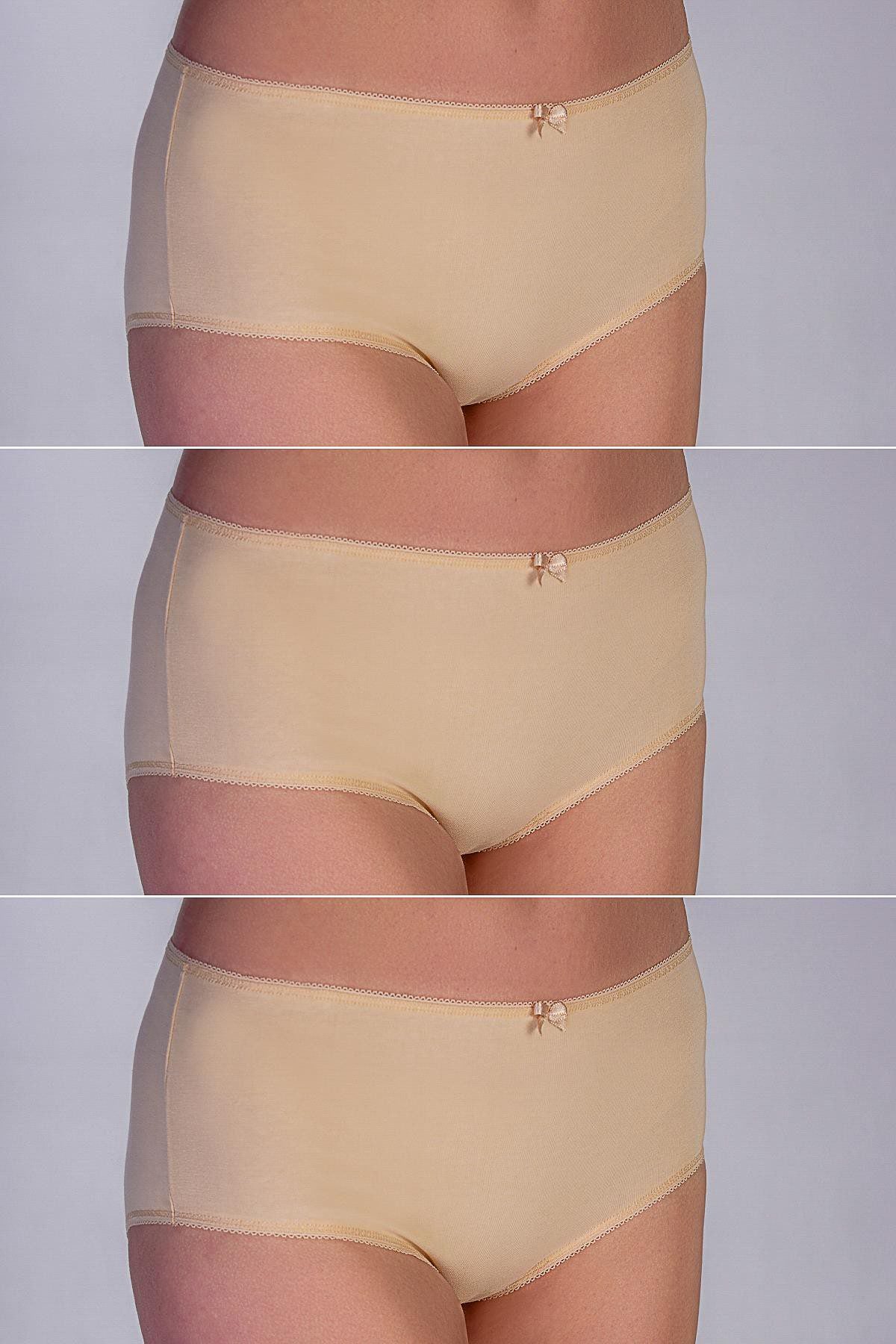 3er-Pack Baumwollslips Schwarz/Weiß/Beige