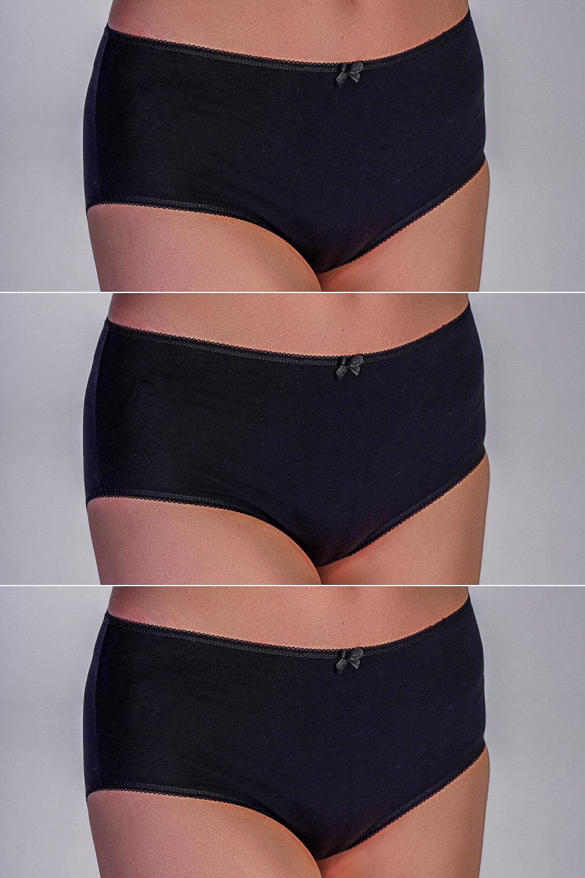 3er-Pack Baumwollslips Schwarz/Weiß/Beige