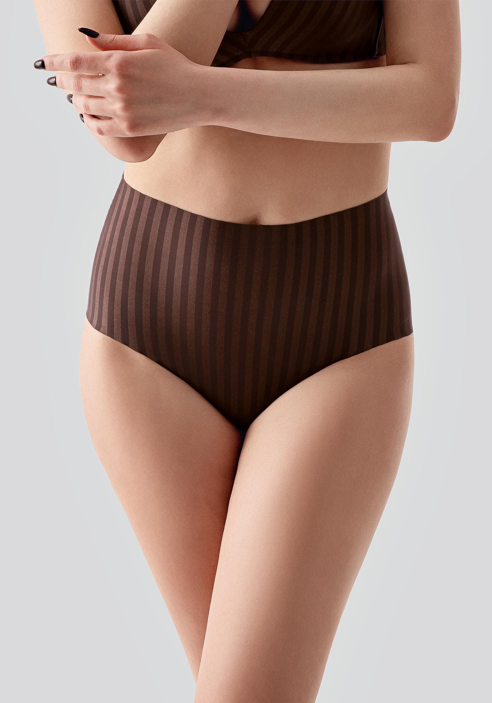 Laser Cut Hohe Taille Slip C19211 Cappuccino
