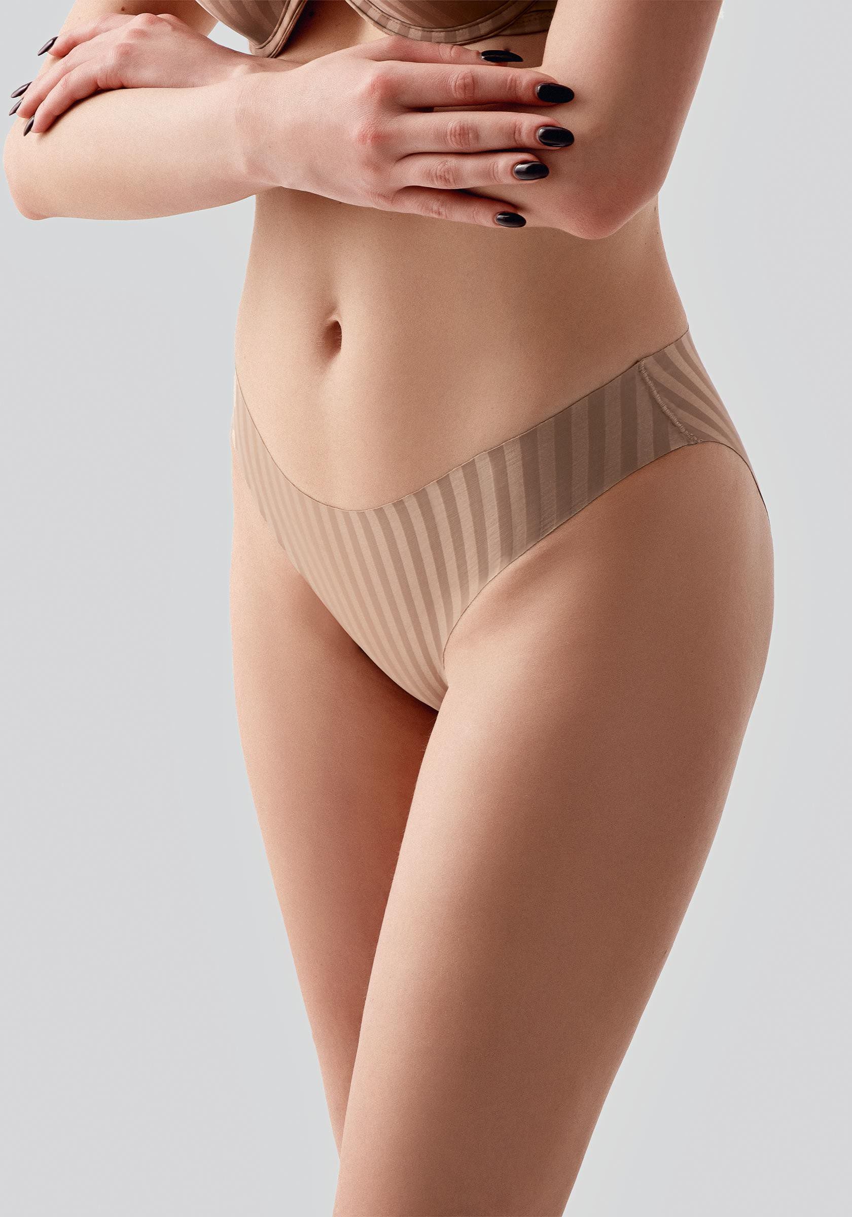 Laser Cut Nahtlose Unterhose C19213 Braun
