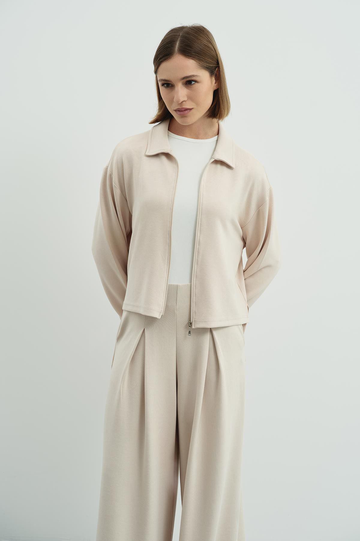 Pure Touch Einfache Faltenhose CC7007 Braun