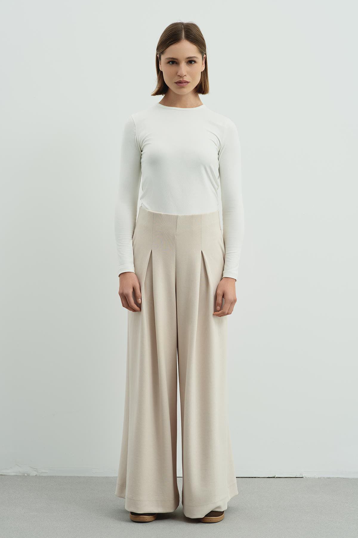 Pure Touch Einfache Faltenhose CC7007 Braun
