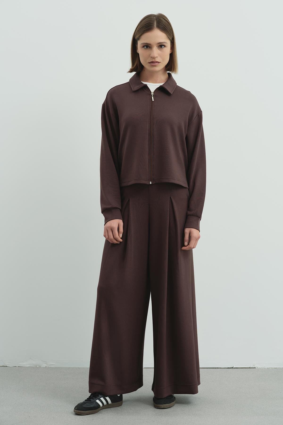 Pure Touch Einfache Faltenhose CC7007 Braun