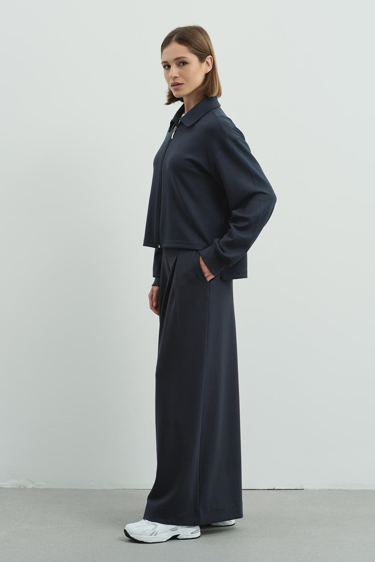 Pure Touch Einfache Faltenhose CC7007 Braun