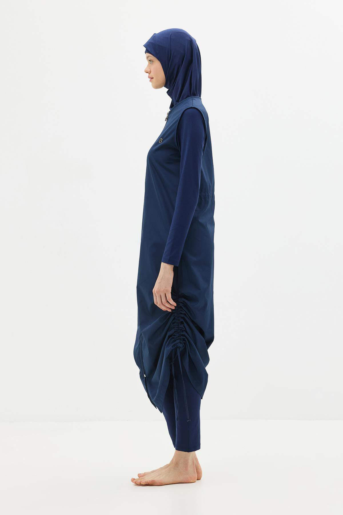 5-teiliges Ganzkörper-Badeanzug-Set in Marineblau