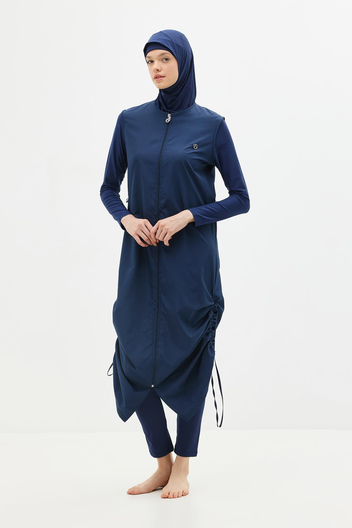 5-teiliges Ganzkörper-Badeanzug-Set in Marineblau