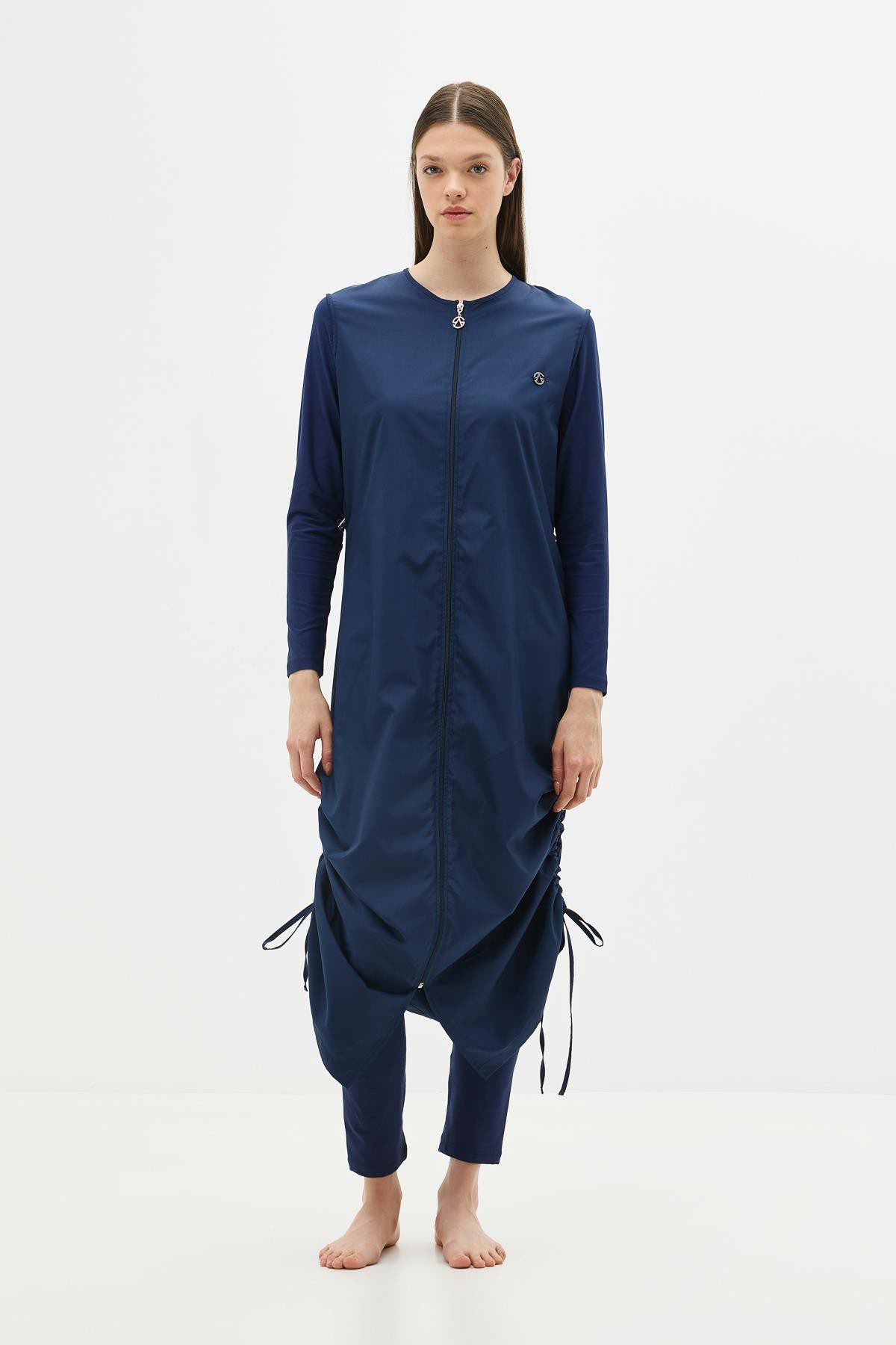 5-teiliges Ganzkörper-Badeanzug-Set in Marineblau
