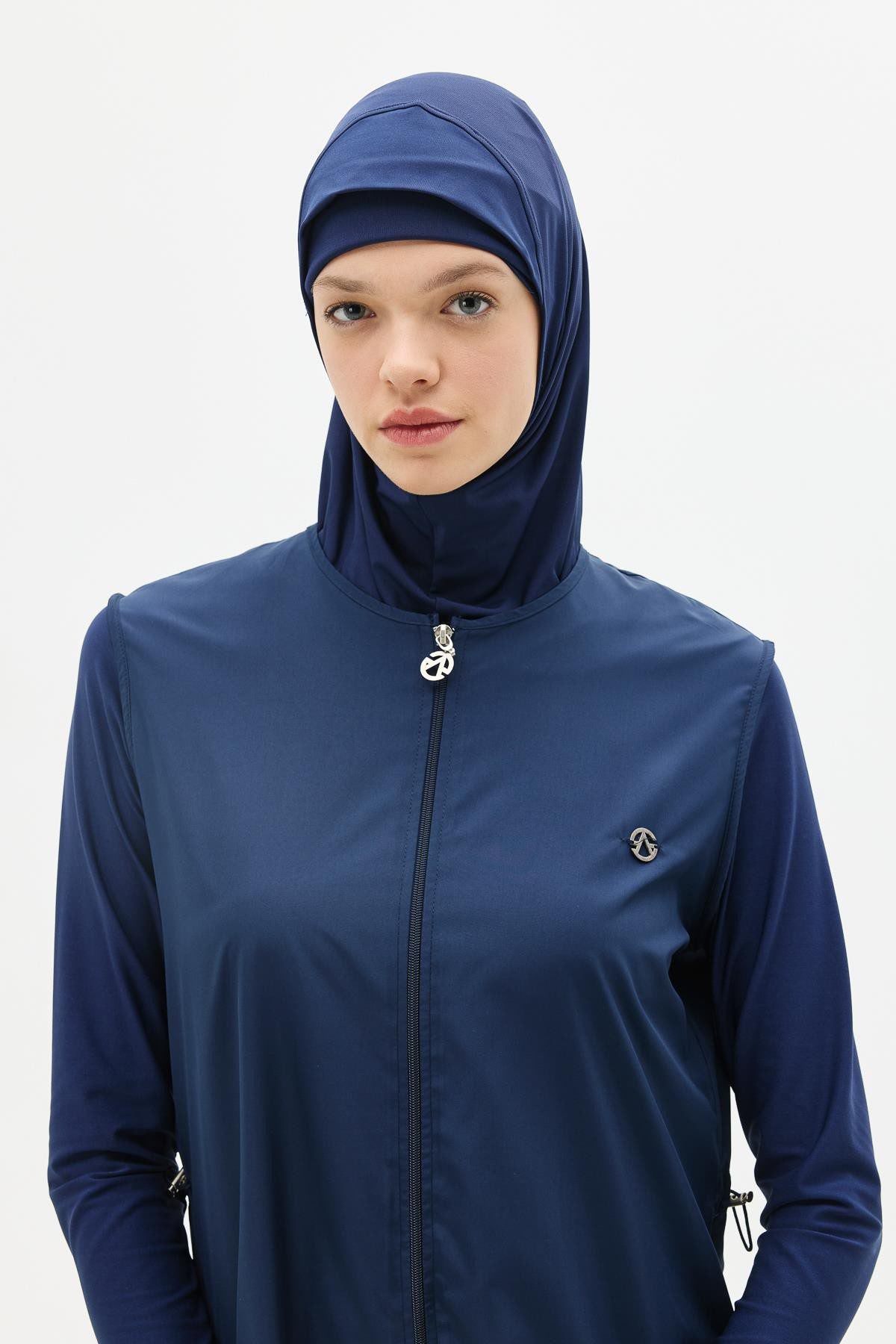 5-teiliges Ganzkörper-Badeanzug-Set in Marineblau