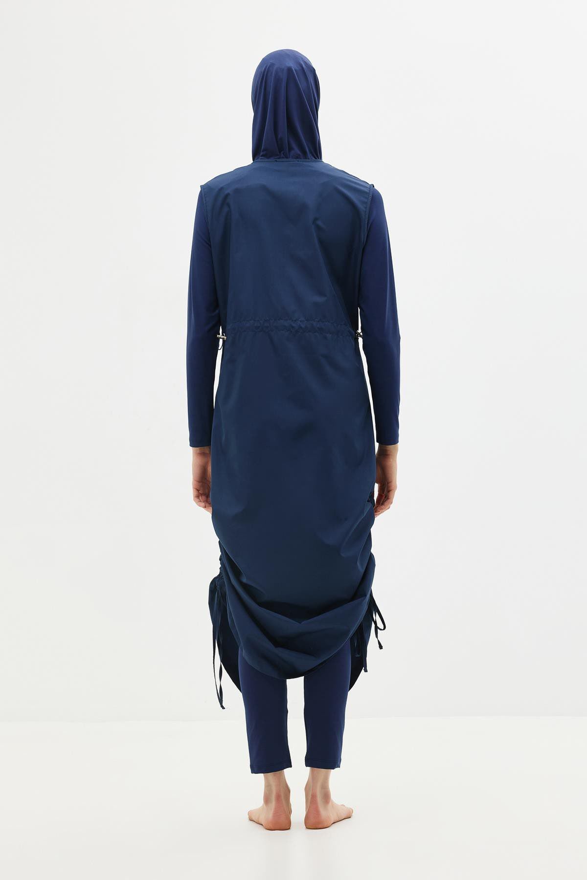 5-teiliges Ganzkörper-Badeanzug-Set in Marineblau