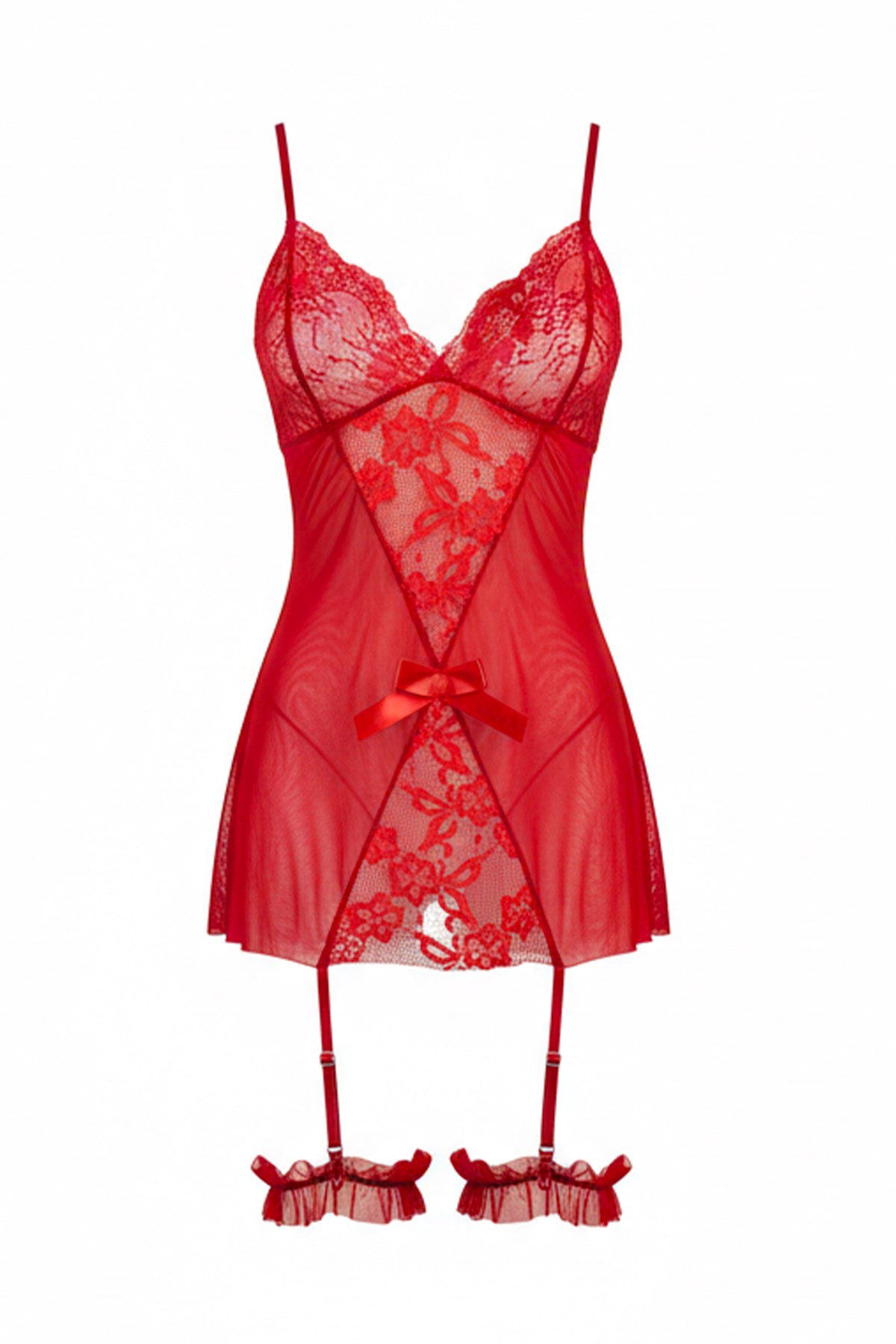 Spitzen-Detail Schwarzes Babydoll