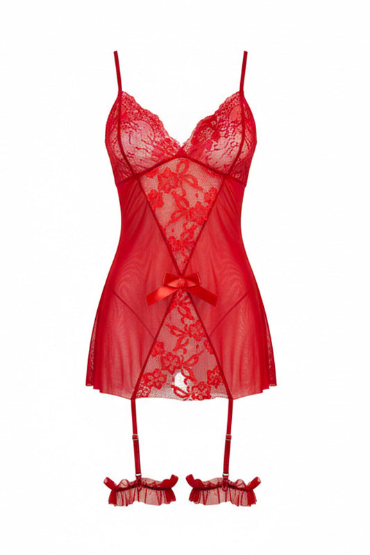 Spitzen-Detail Schwarzes Babydoll