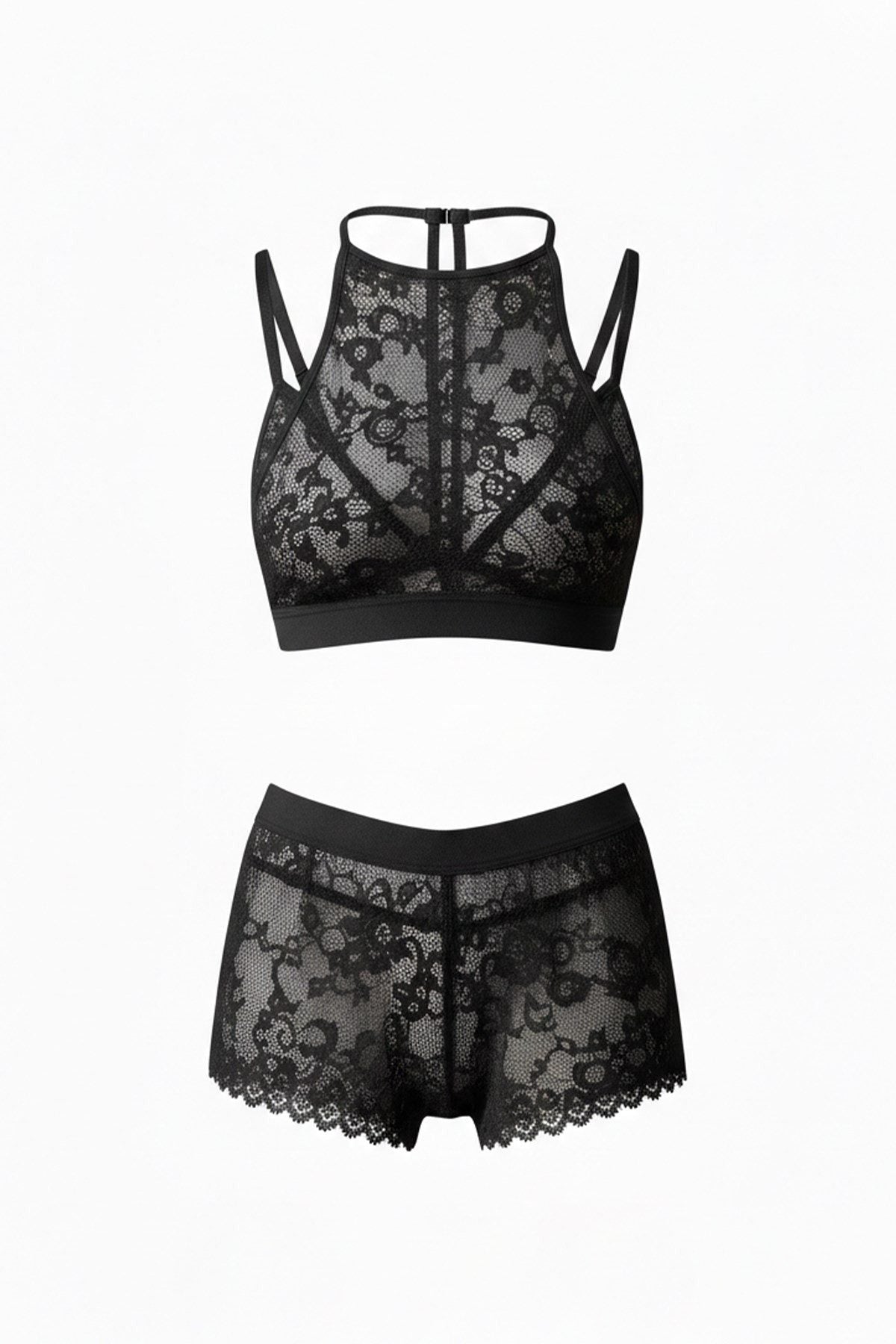 4-teiliges Creme-Bralet-Set