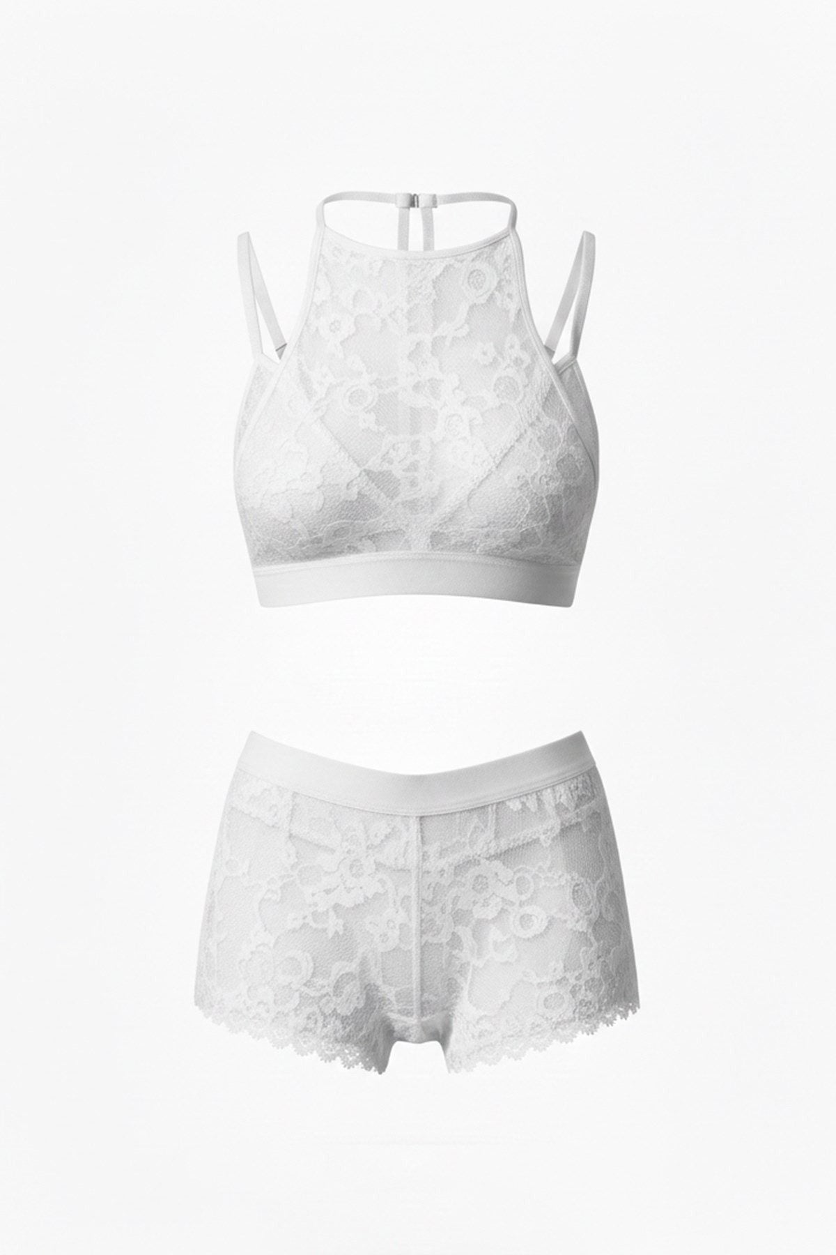 4-teiliges Creme-Bralet-Set