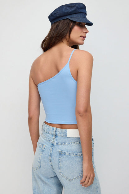 Crop-Bluse mit einer Schulter