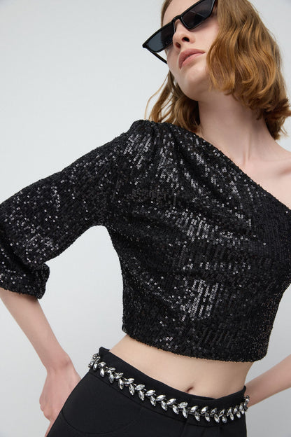 Ein-Schulter-Bluse