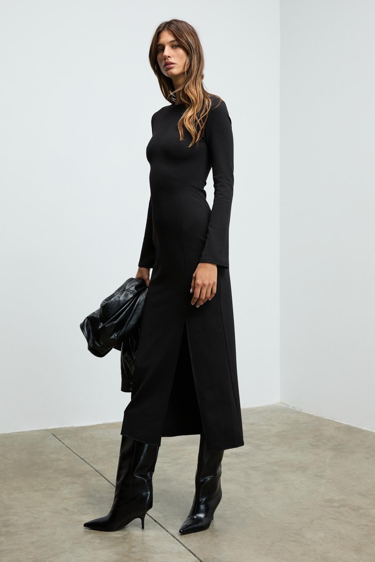 THALUNE Damen Langkleid Figurbetont