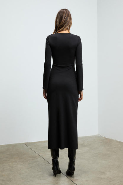 THALUNE Damen Langkleid Figurbetont