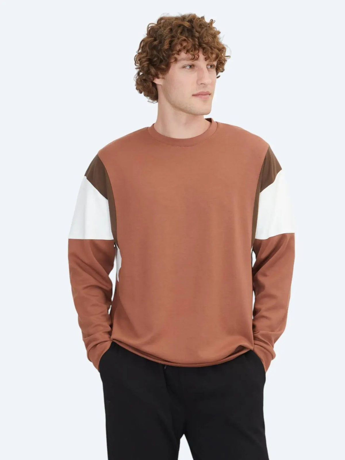 Rote Rundhals Sweatshirt