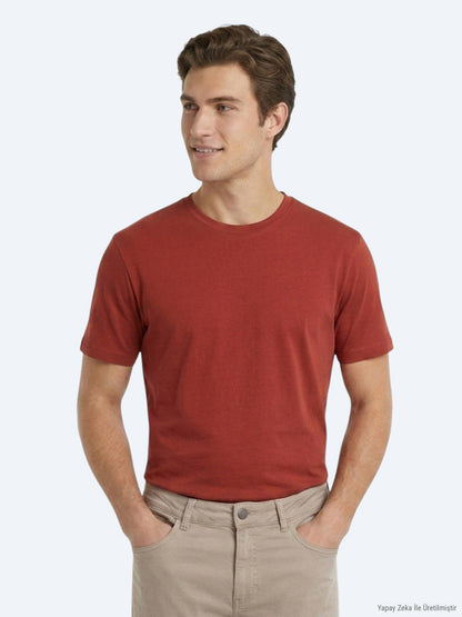 Rotes Unifarben T-Shirt