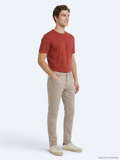 Rotes Unifarben T-Shirt