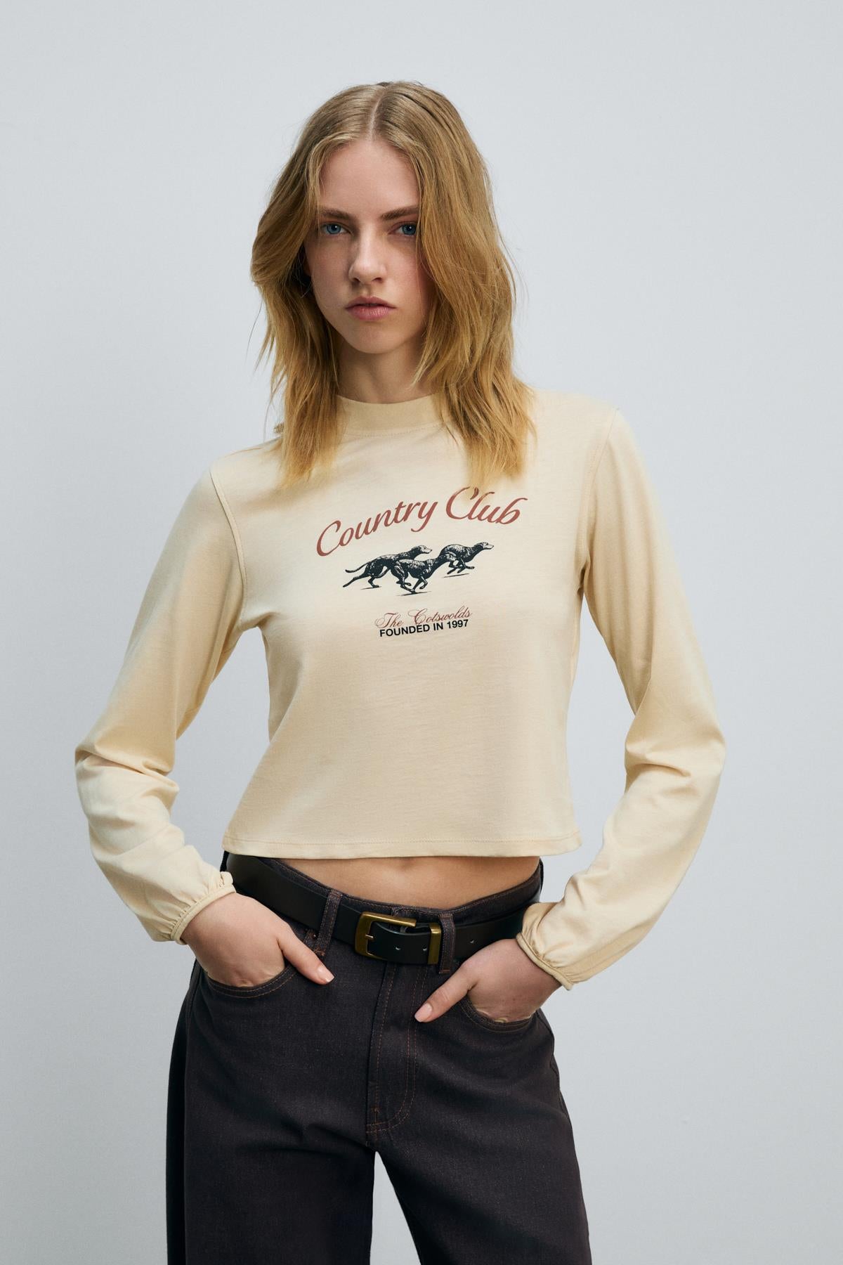 TIMBALI Damen Ballonärmel-Shirt