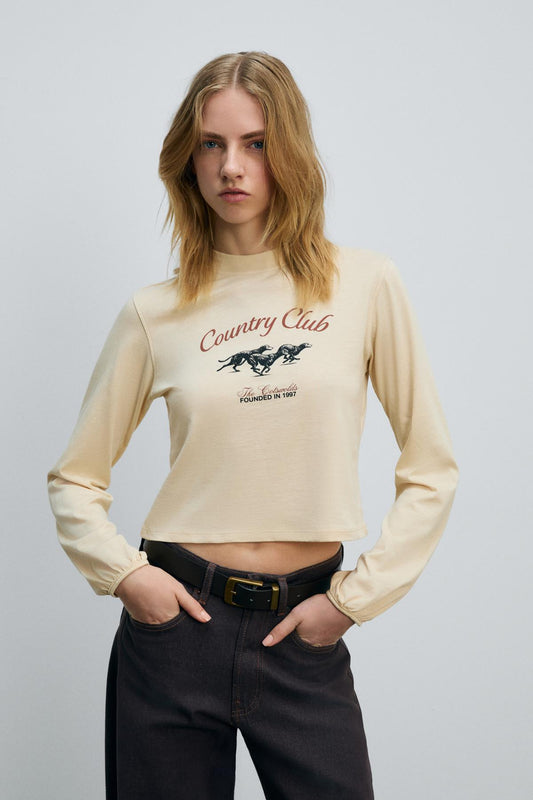 TIMBALI Damen Ballonärmel-Shirt